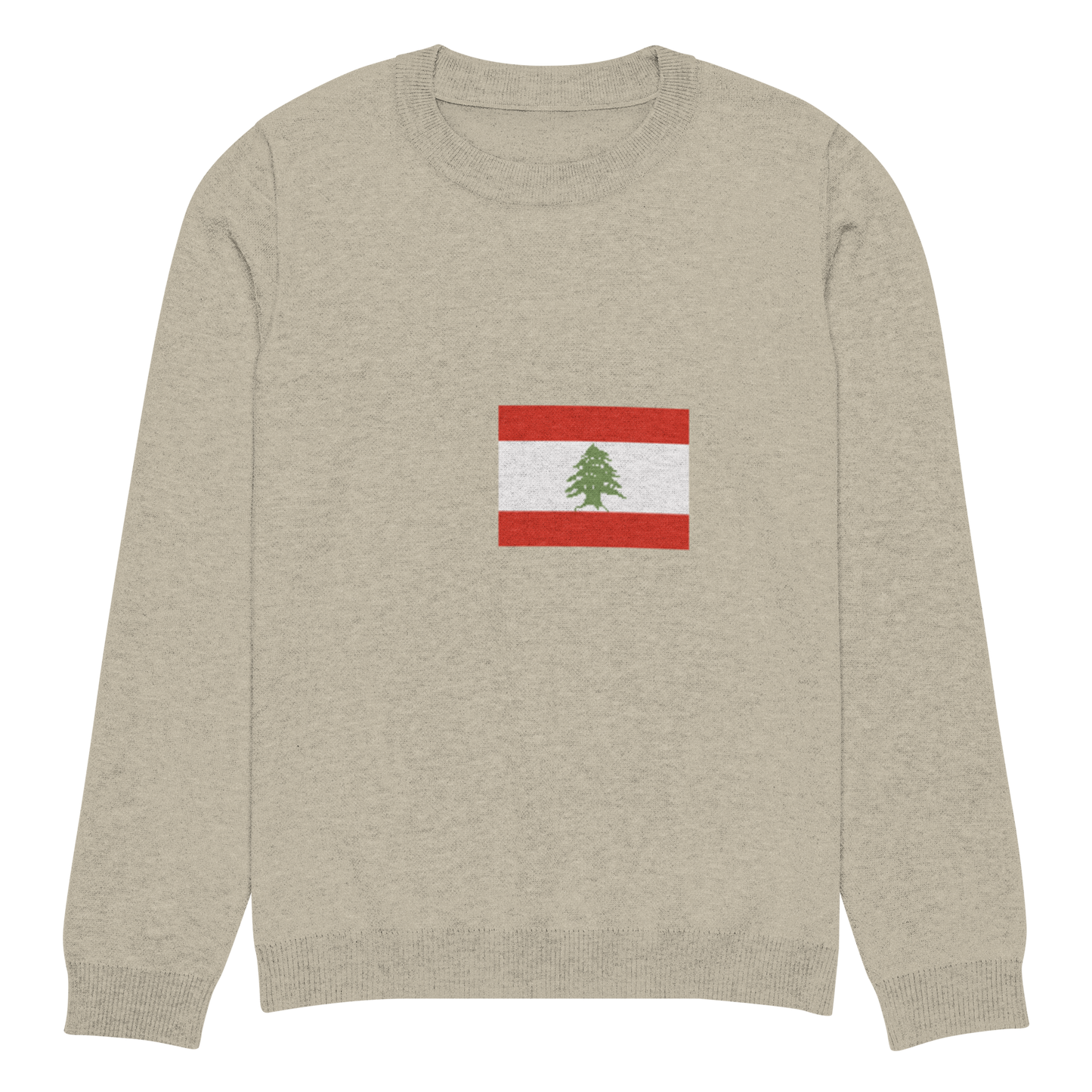 Lebanon Flag Knitted Crew Neck Unisex Sweater