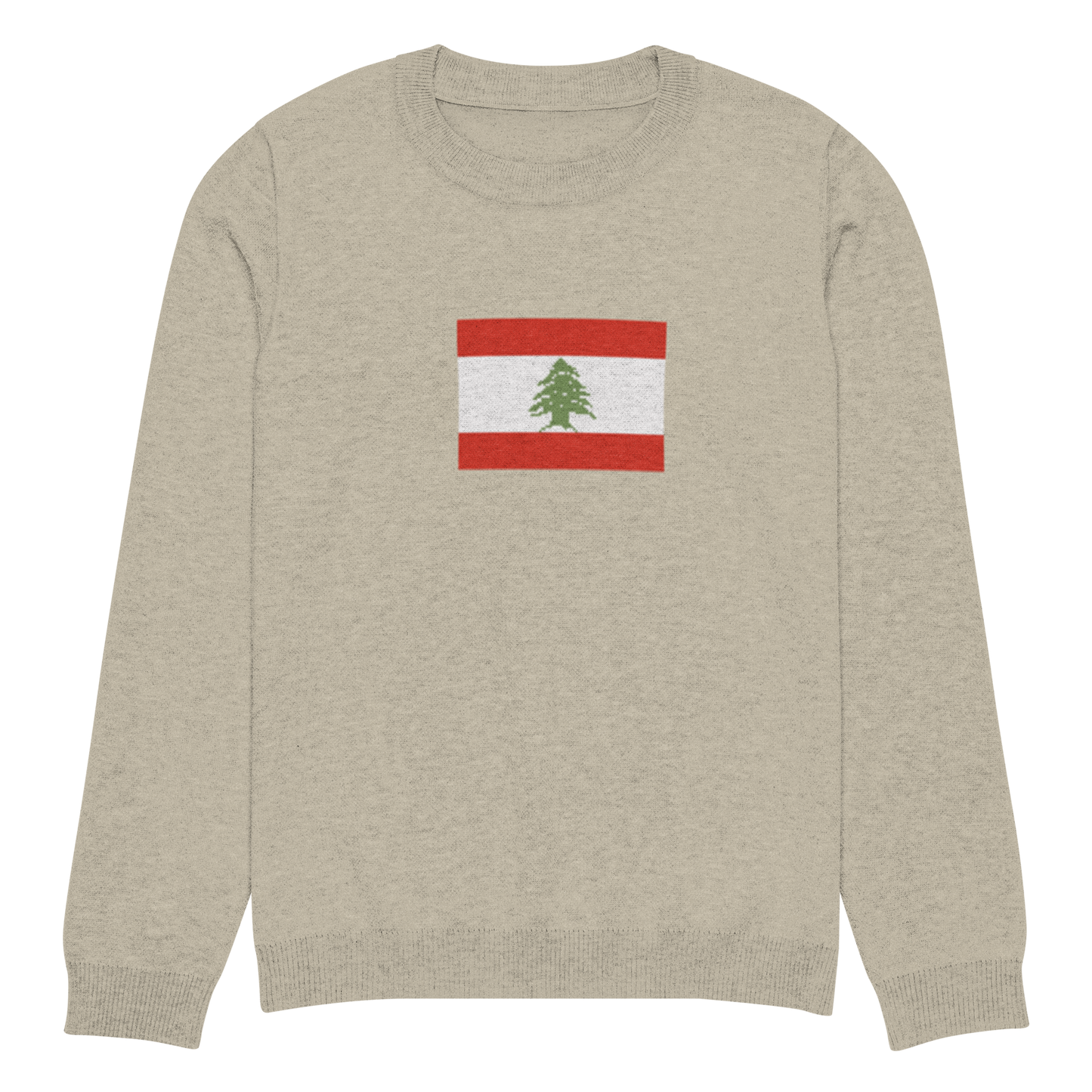 Lebanon Flag Knitted Crew Neck Unisex Sweater