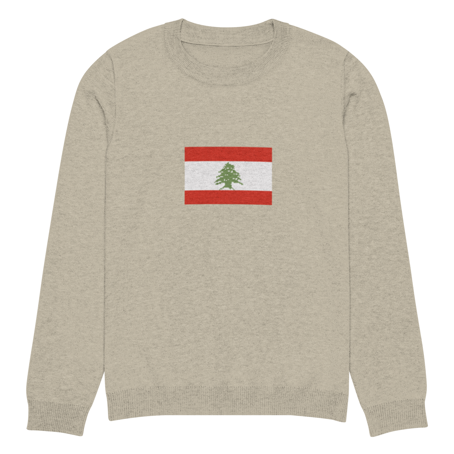 Lebanon Flag Knitted Crew Neck Unisex Sweater