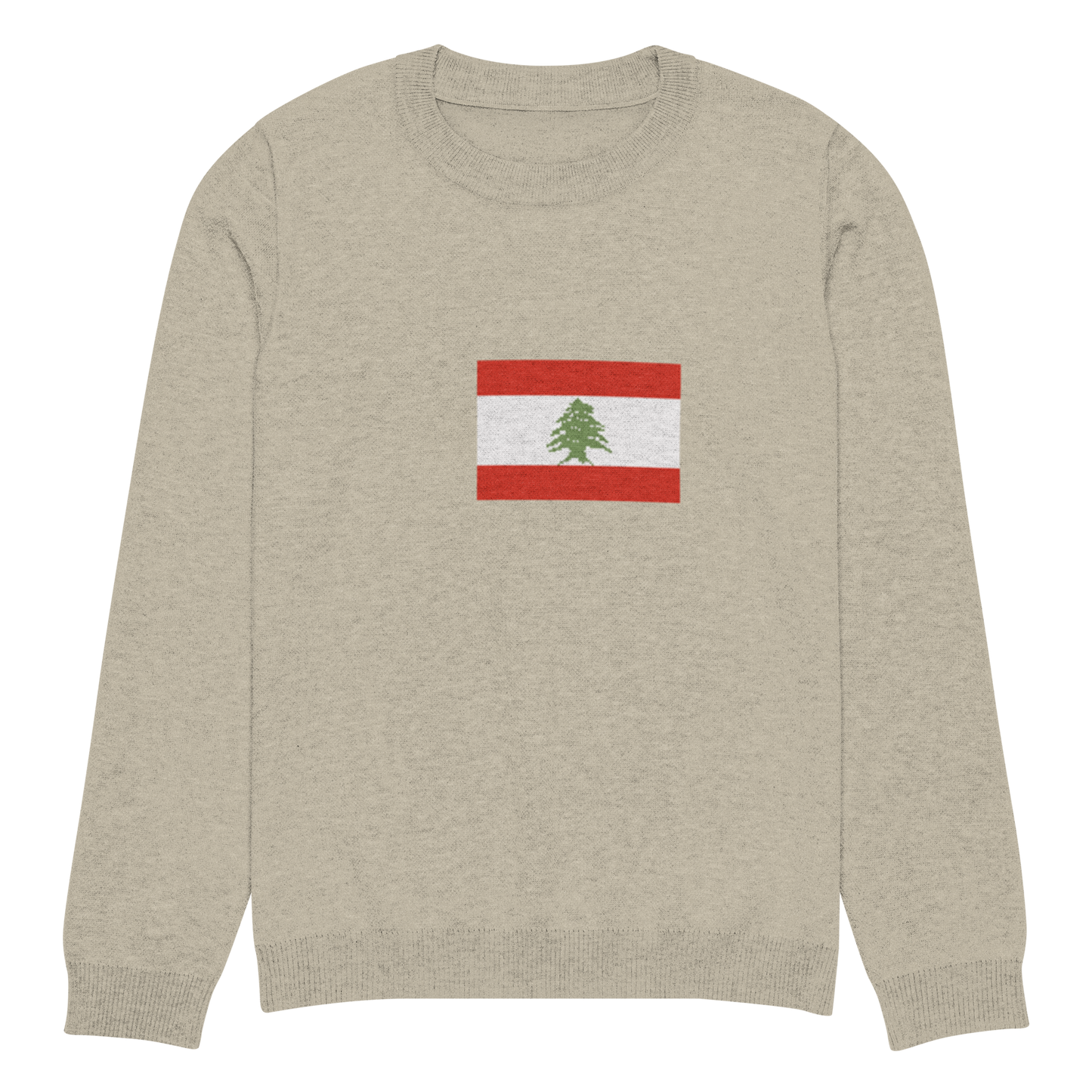 Lebanon Flag Knitted Crew Neck Unisex Sweater