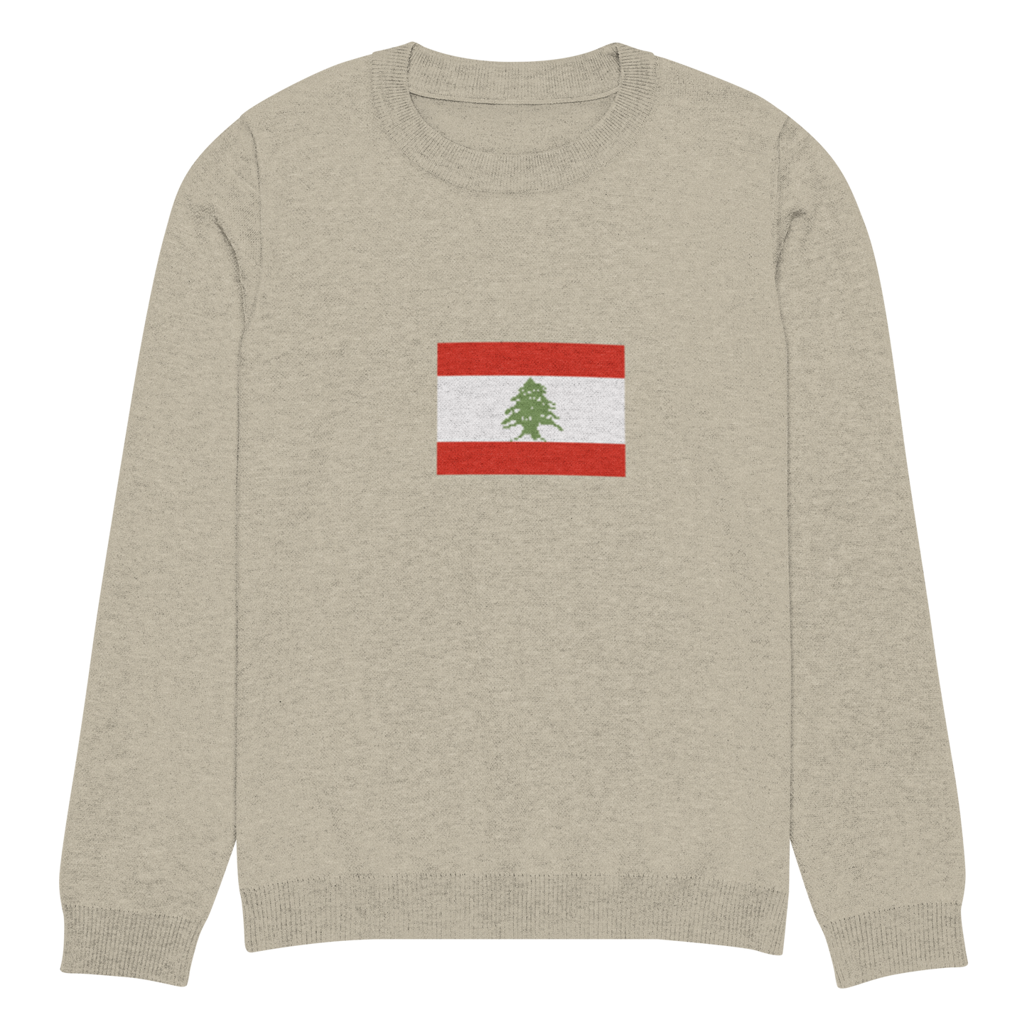 Lebanon Flag Knitted Crew Neck Unisex Sweater