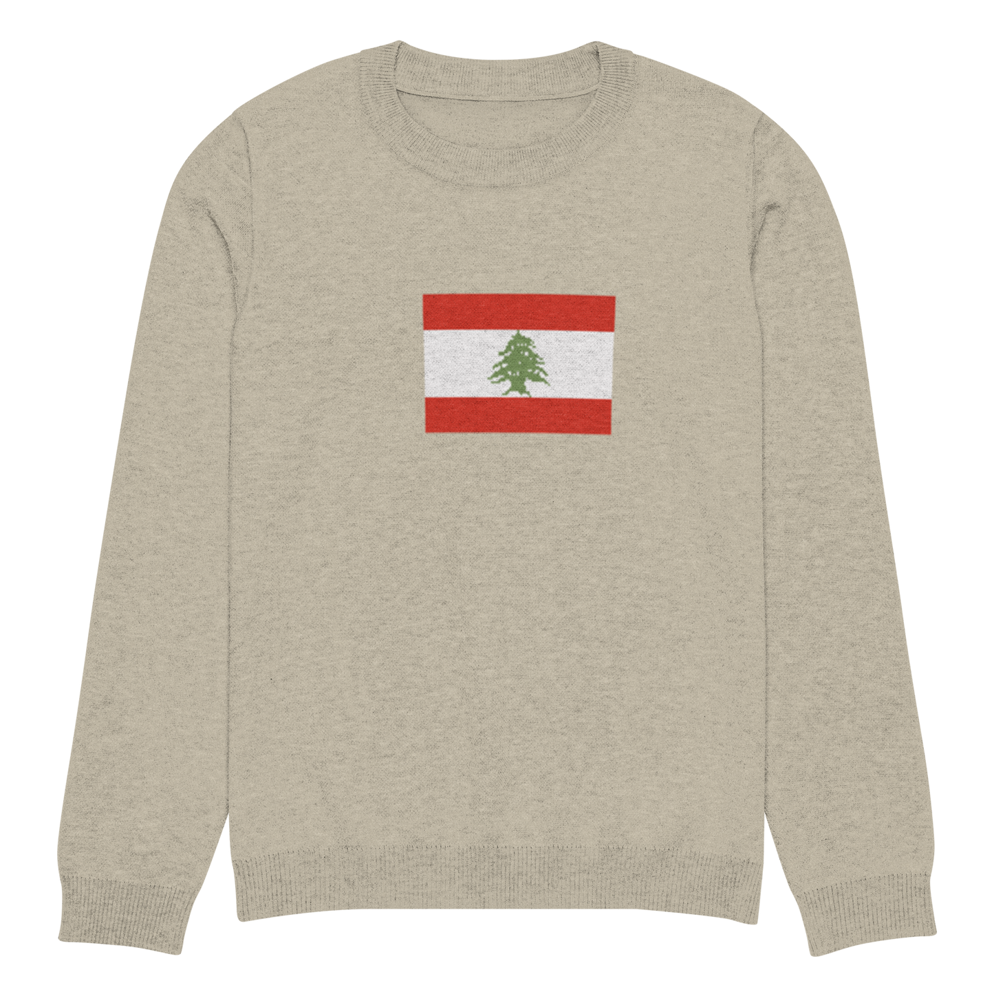 Lebanon Flag Knitted Crew Neck Unisex Sweater