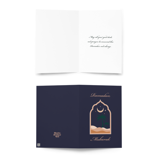 Ramadan Mubarak Card - Navy