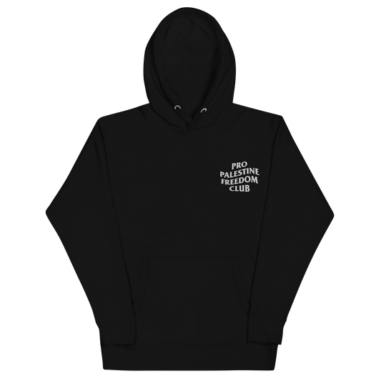 Pro Palestine Freedom Club Embroidered Unisex Hoodie with Back Print