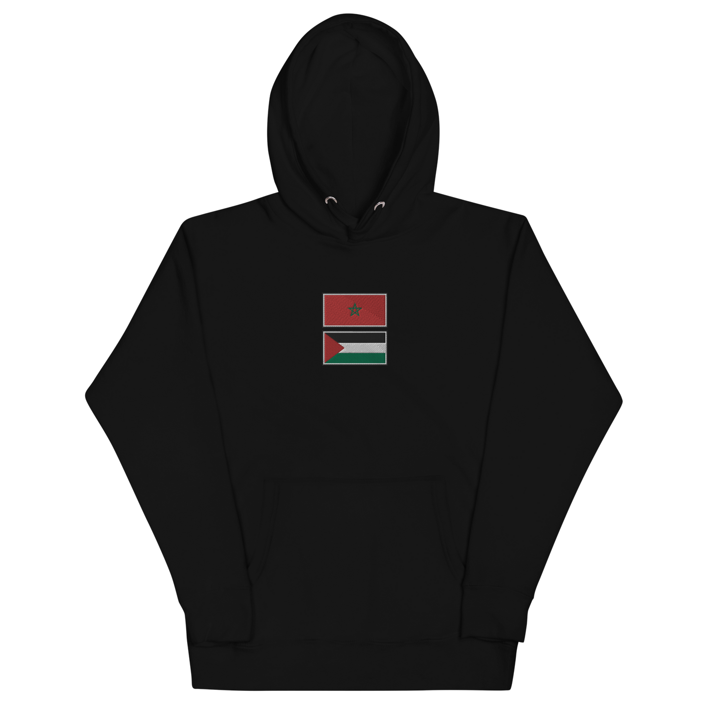 Morocco x Palestine Embroidered Unisex Hoodie