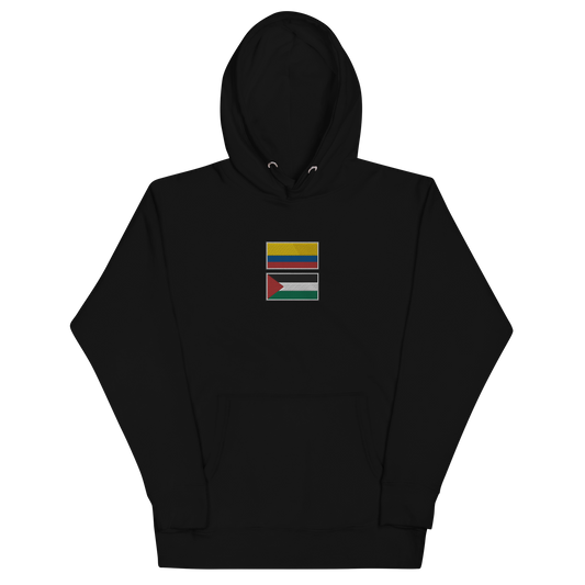 Colombia x Palestine Embroidered Unisex Hoodie