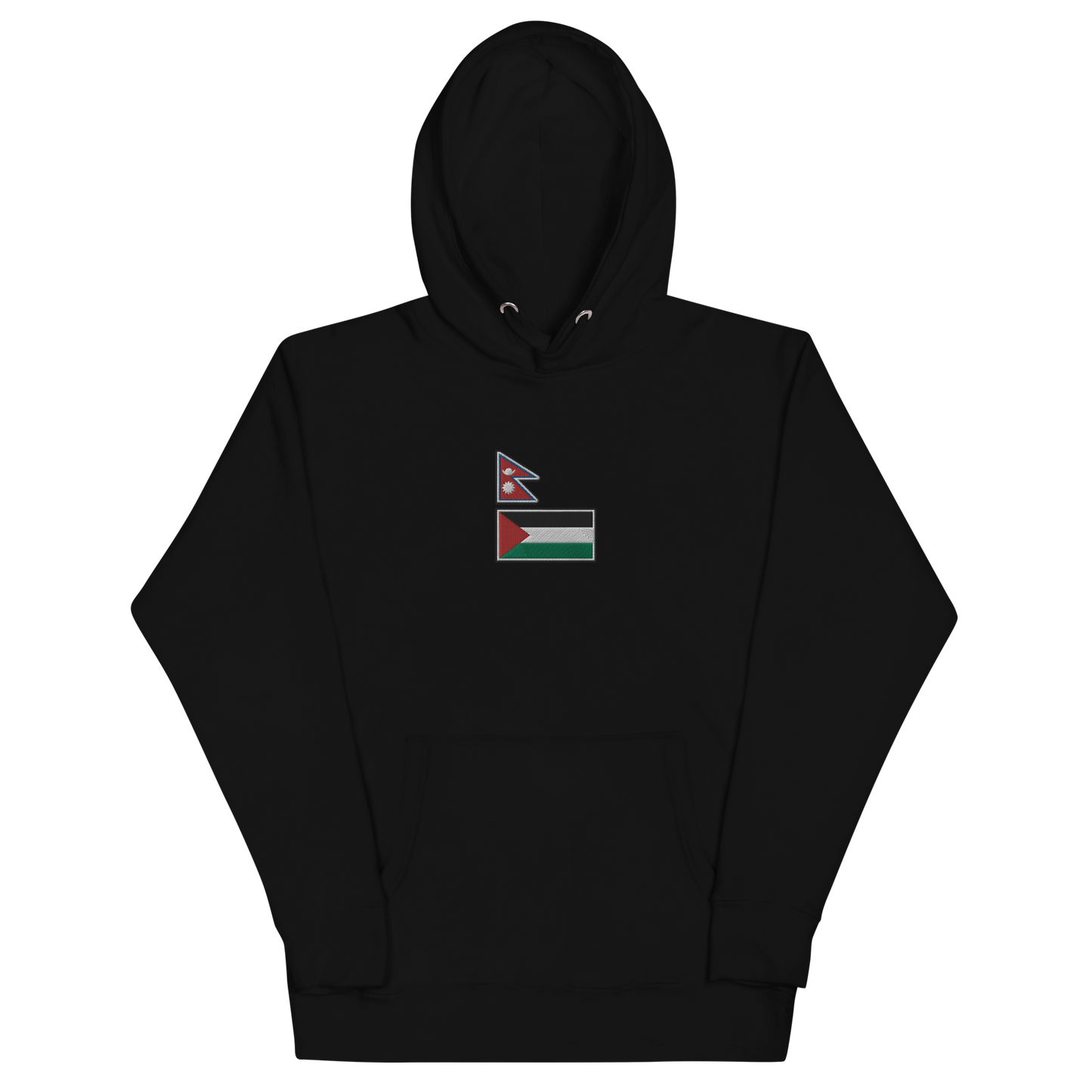 Nepal x Palestine Embroidered Unisex Hoodie