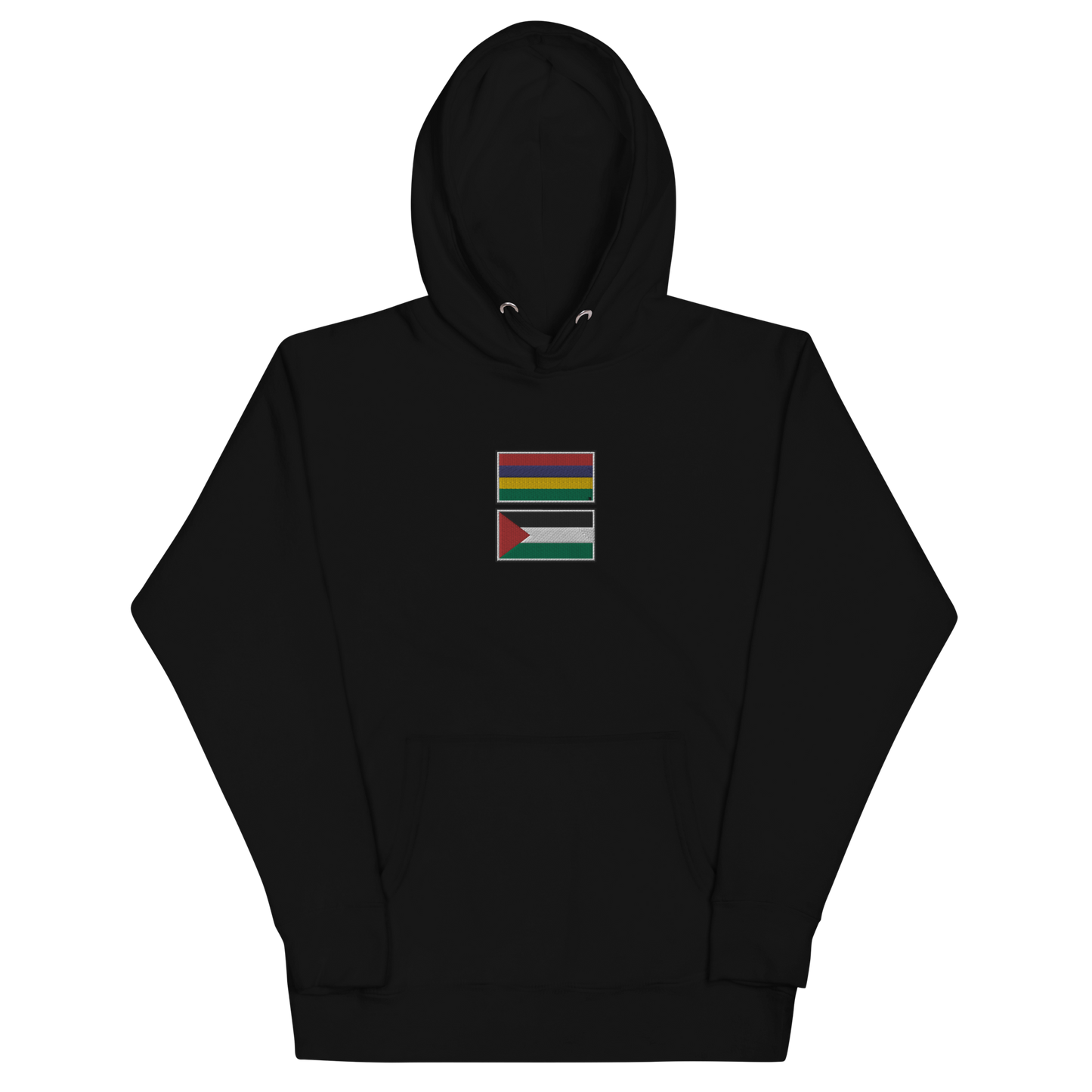 Mauritius x Palestine Embroidered Unisex Hoodie