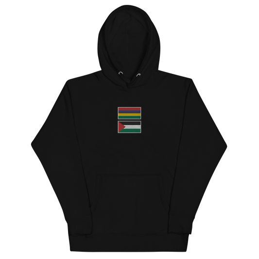 Mauritius x Palestine Embroidered Unisex Hoodie