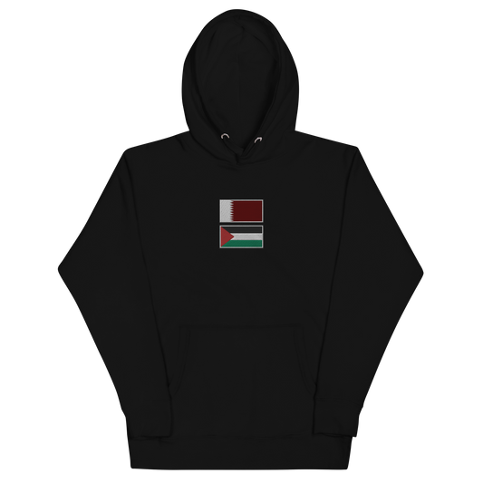 Qatar x Palestine Embroidered Unisex Hoodie