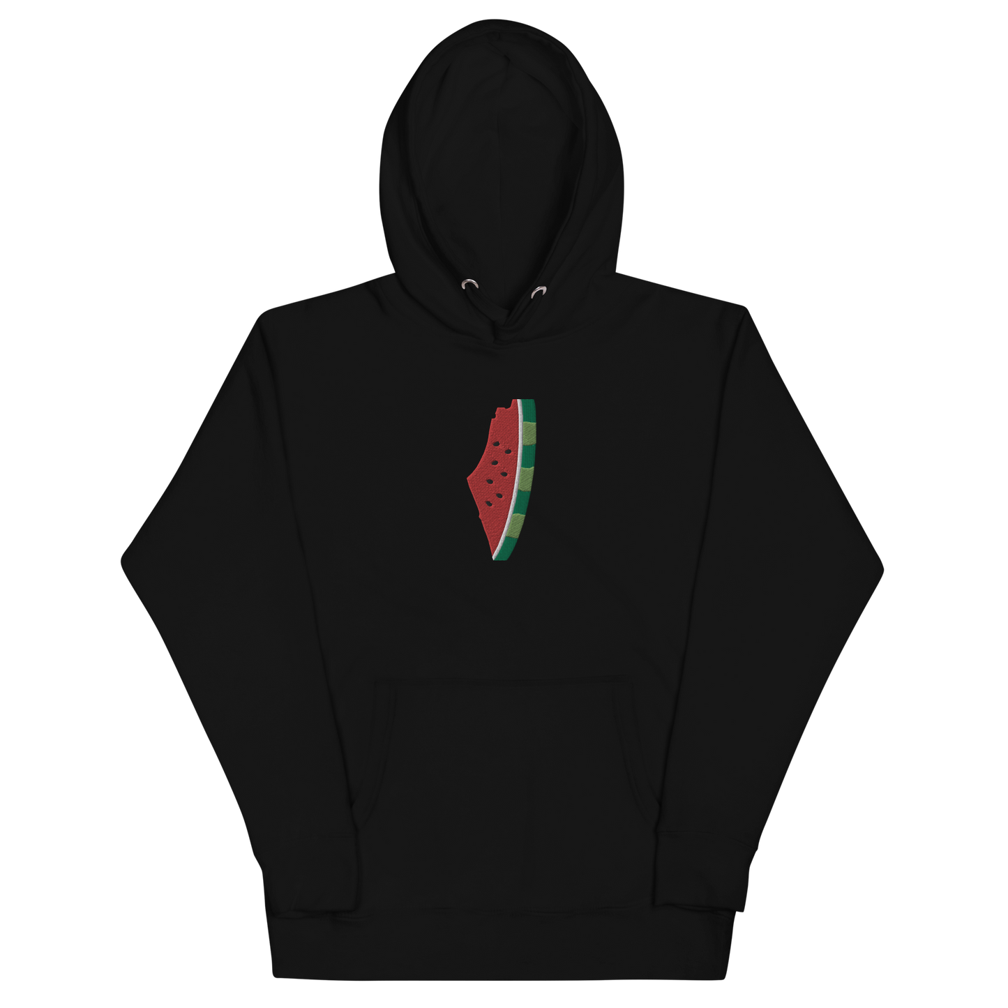 Palestine Watermelon Map Embroidered Unisex Hoodie