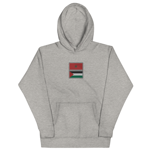 Morocco x Palestine Embroidered Unisex Hoodie