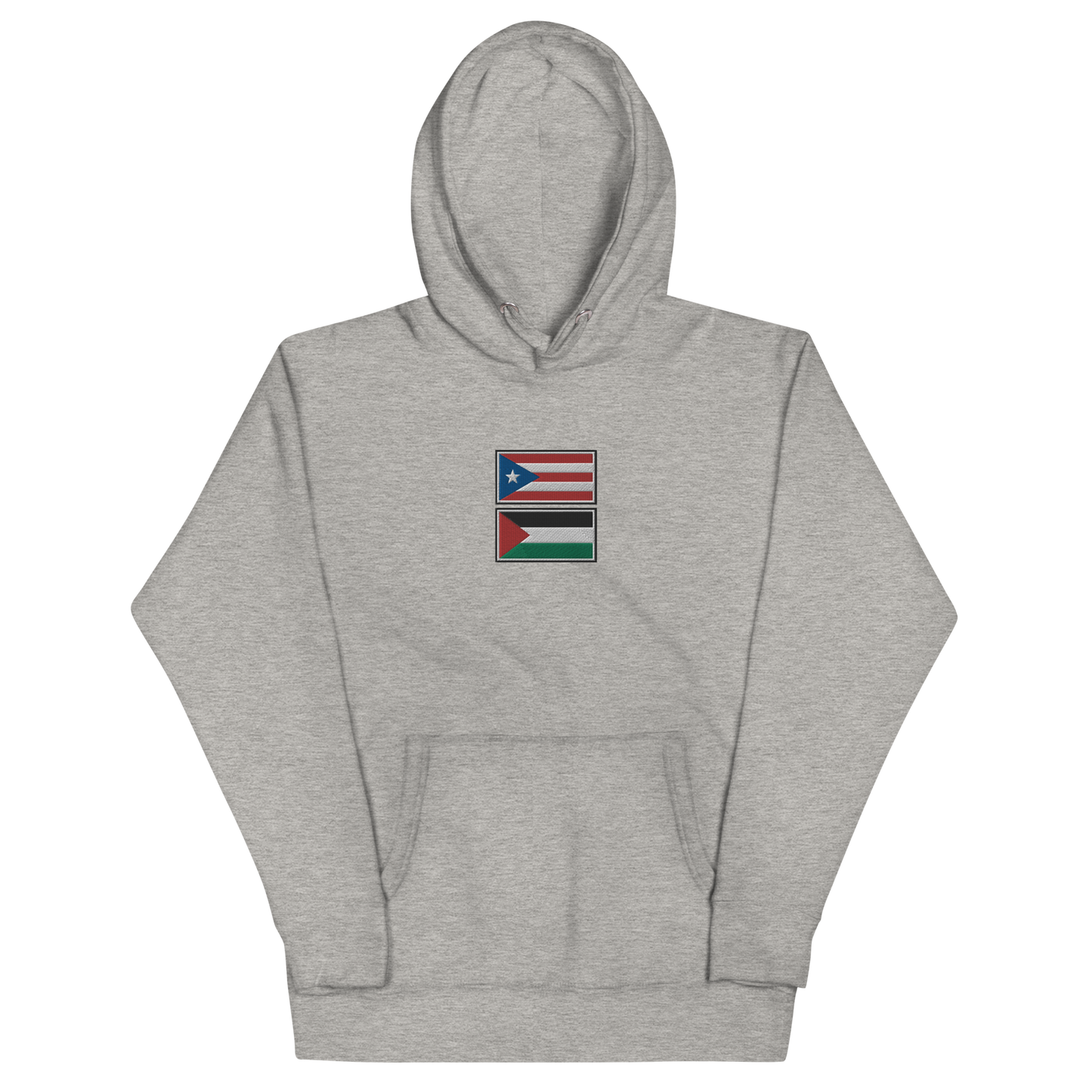 Puerto Rico x Palestine Embroidered Unisex Hoodie