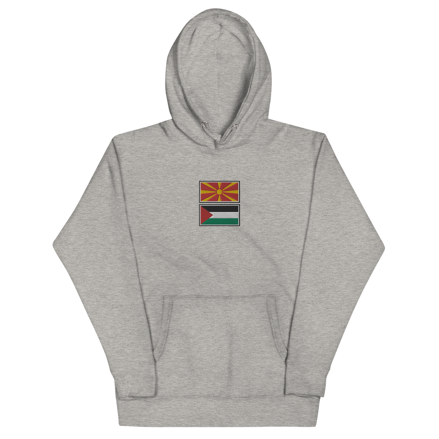 North Macedonia x Palestine Embroidered Unisex Hoodie