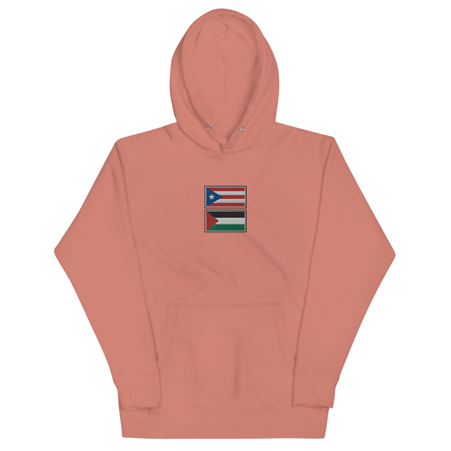 Puerto Rico x Palestine Embroidered Unisex Hoodie