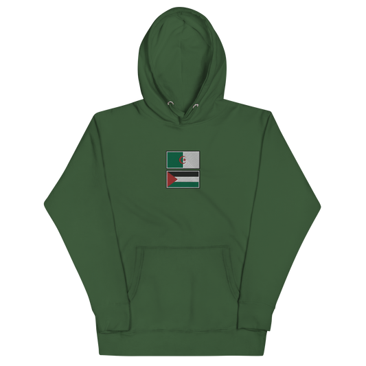 Algeria x Palestine Embroidered Unisex Hoodie