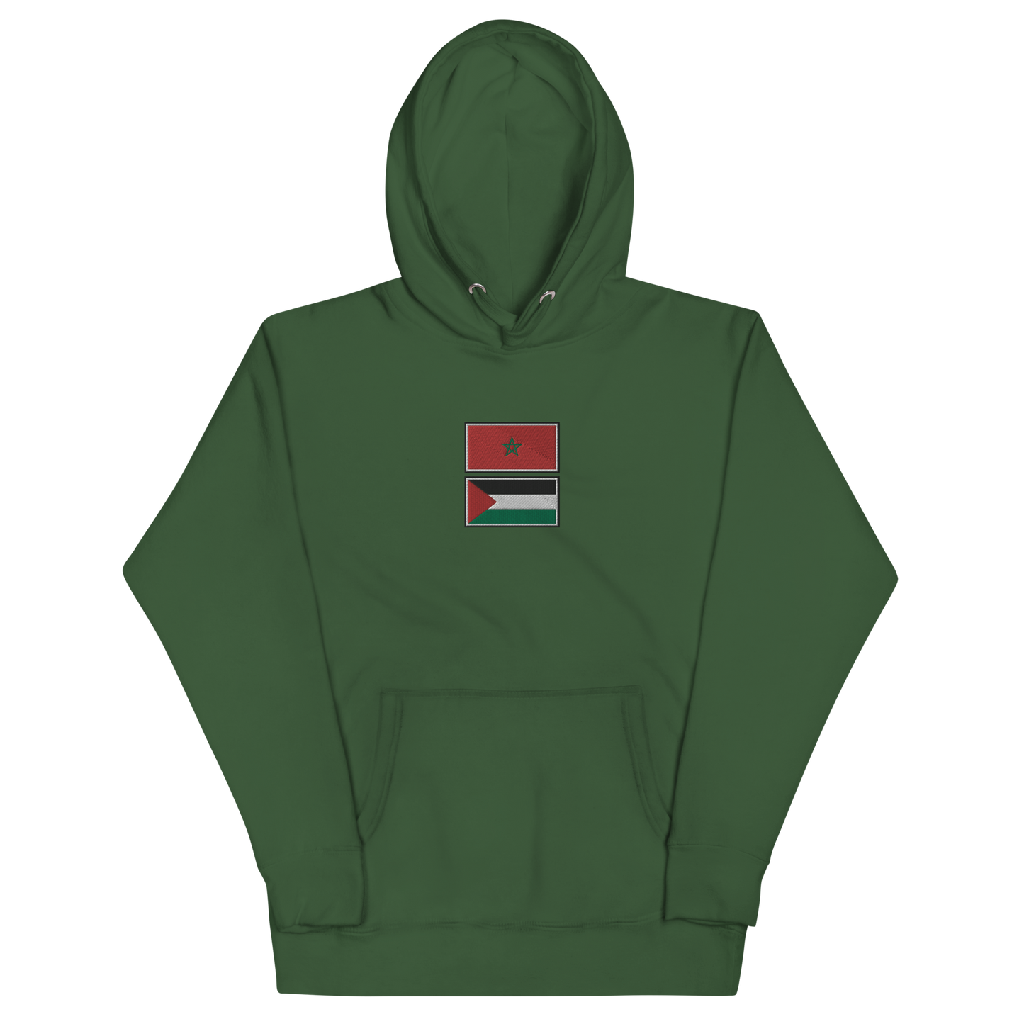 Morocco x Palestine Embroidered Unisex Hoodie