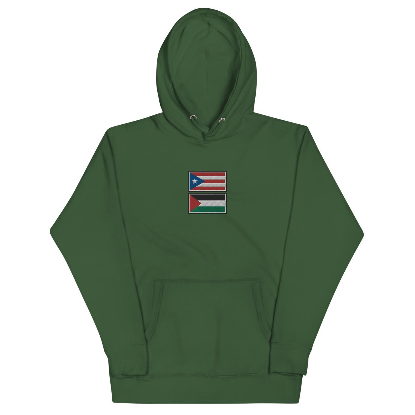 Puerto Rico x Palestine Embroidered Unisex Hoodie