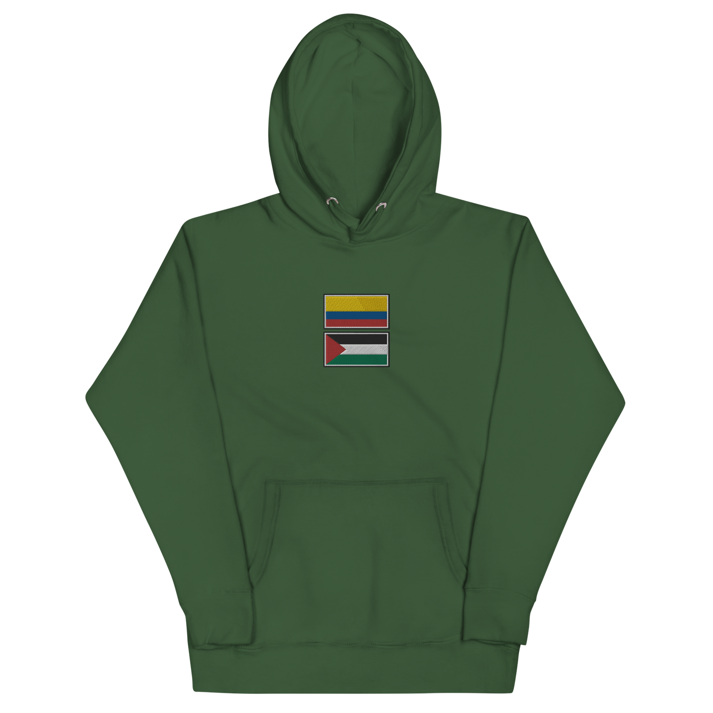 Colombia x Palestine Embroidered Unisex Hoodie