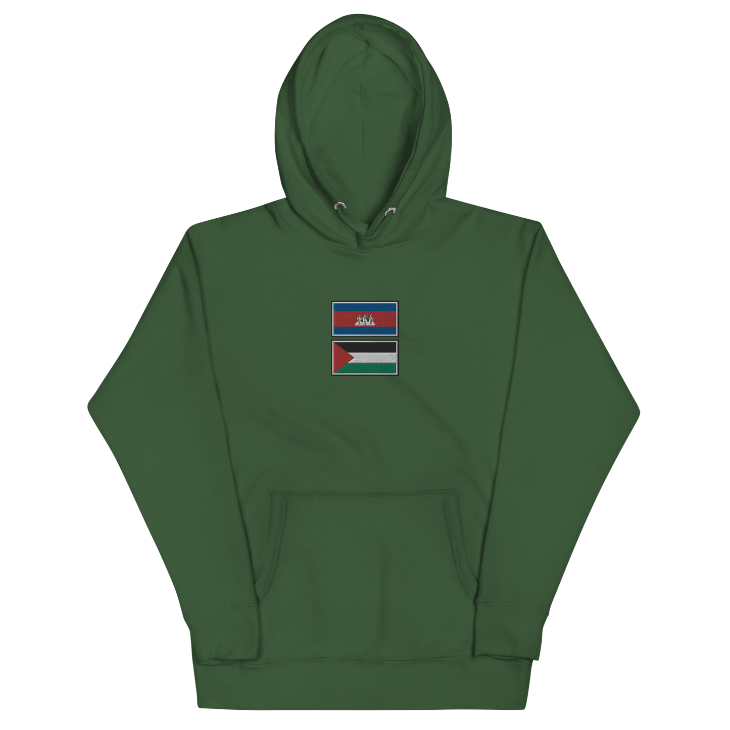 Cambodia x Palestine Embroidered Unisex Hoodie