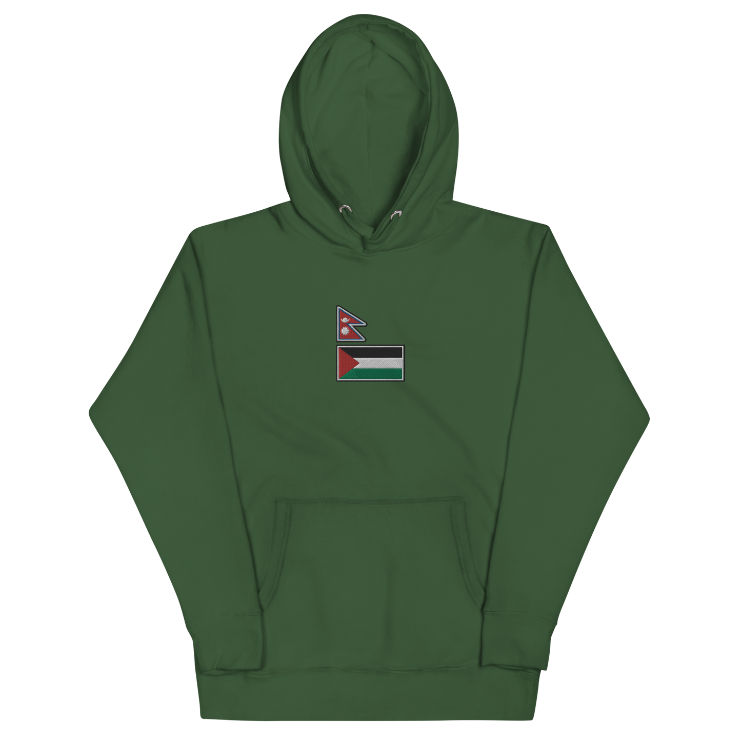 Nepal x Palestine Embroidered Unisex Hoodie