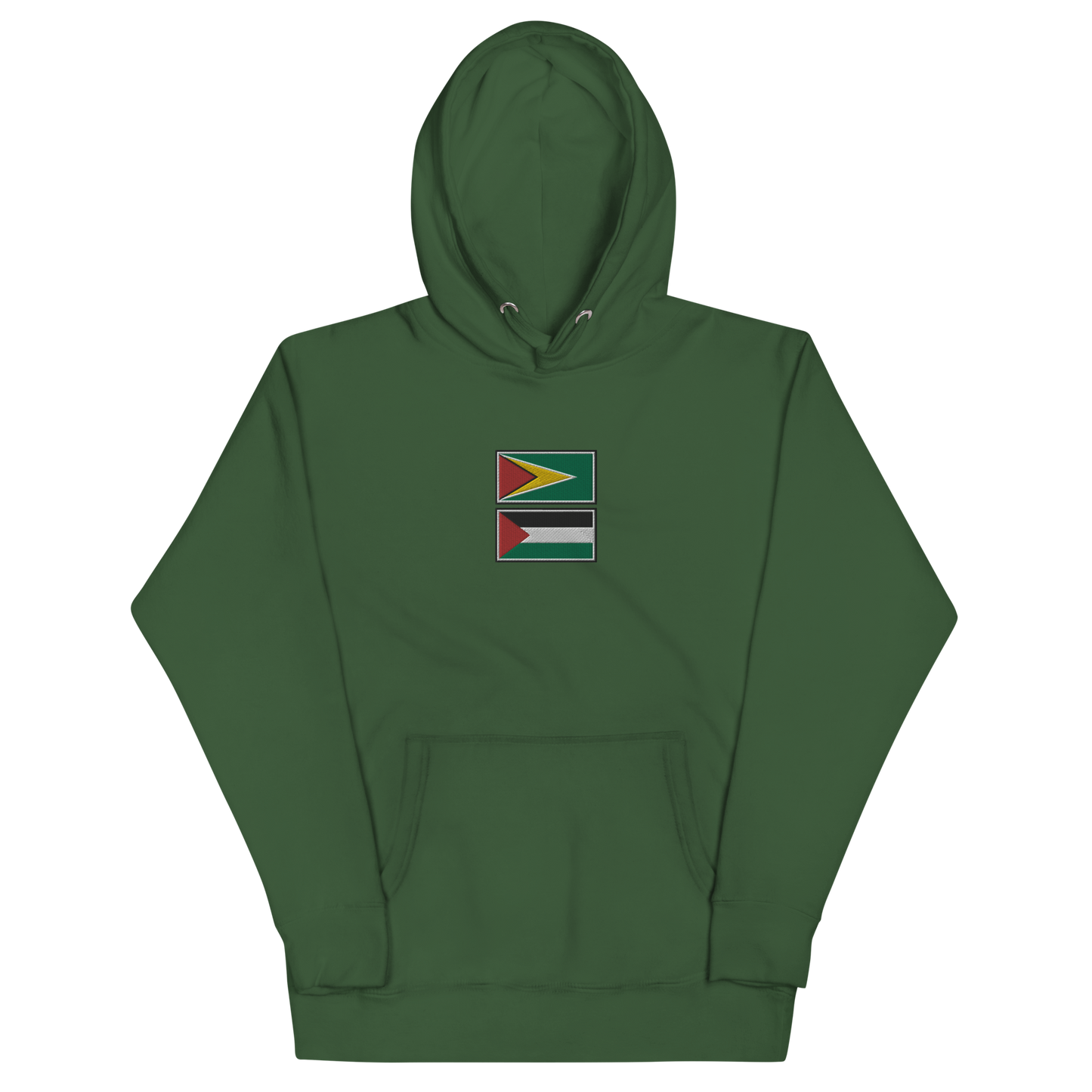 Guyana x Palestine Embroidered Unisex Hoodie