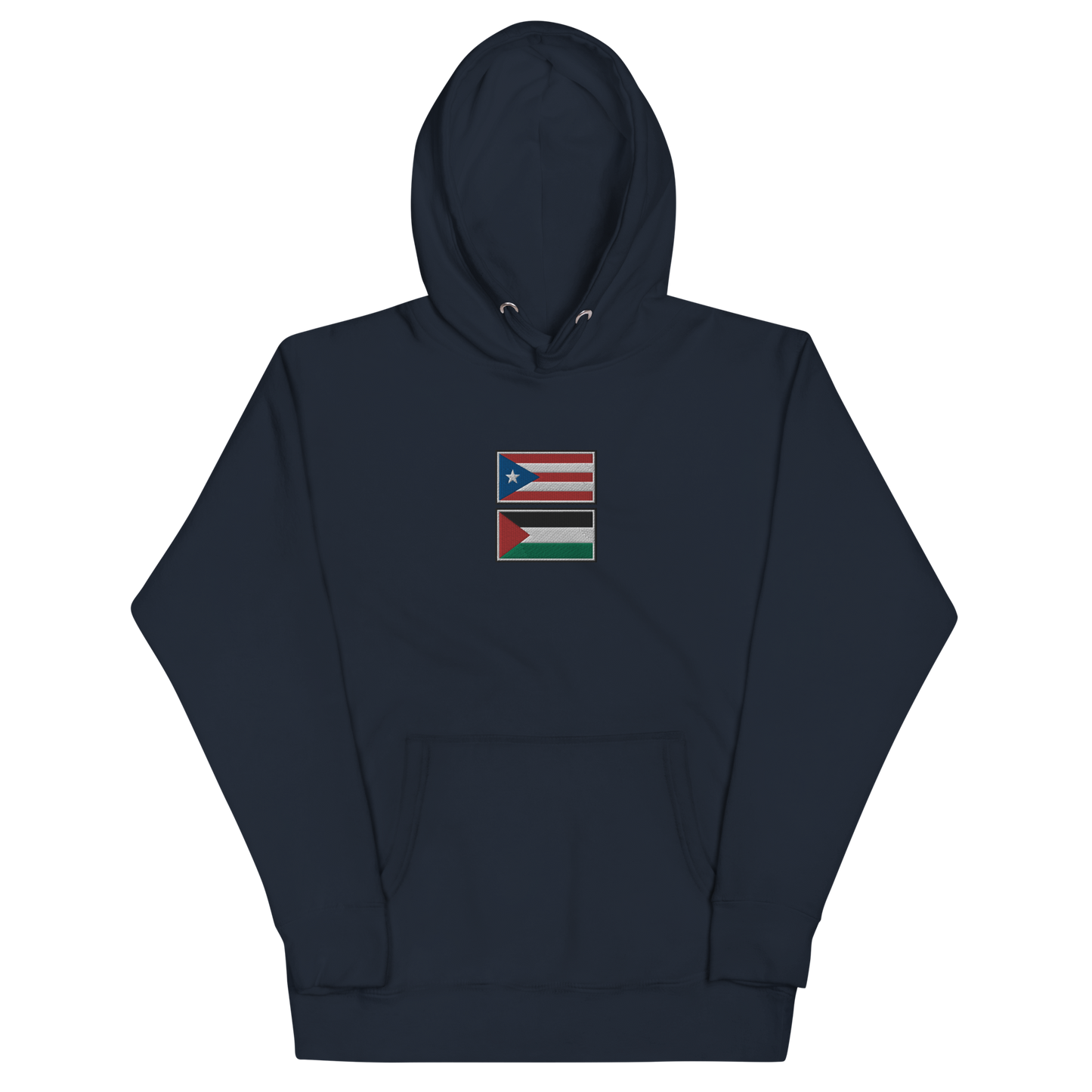 Puerto Rico x Palestine Embroidered Unisex Hoodie