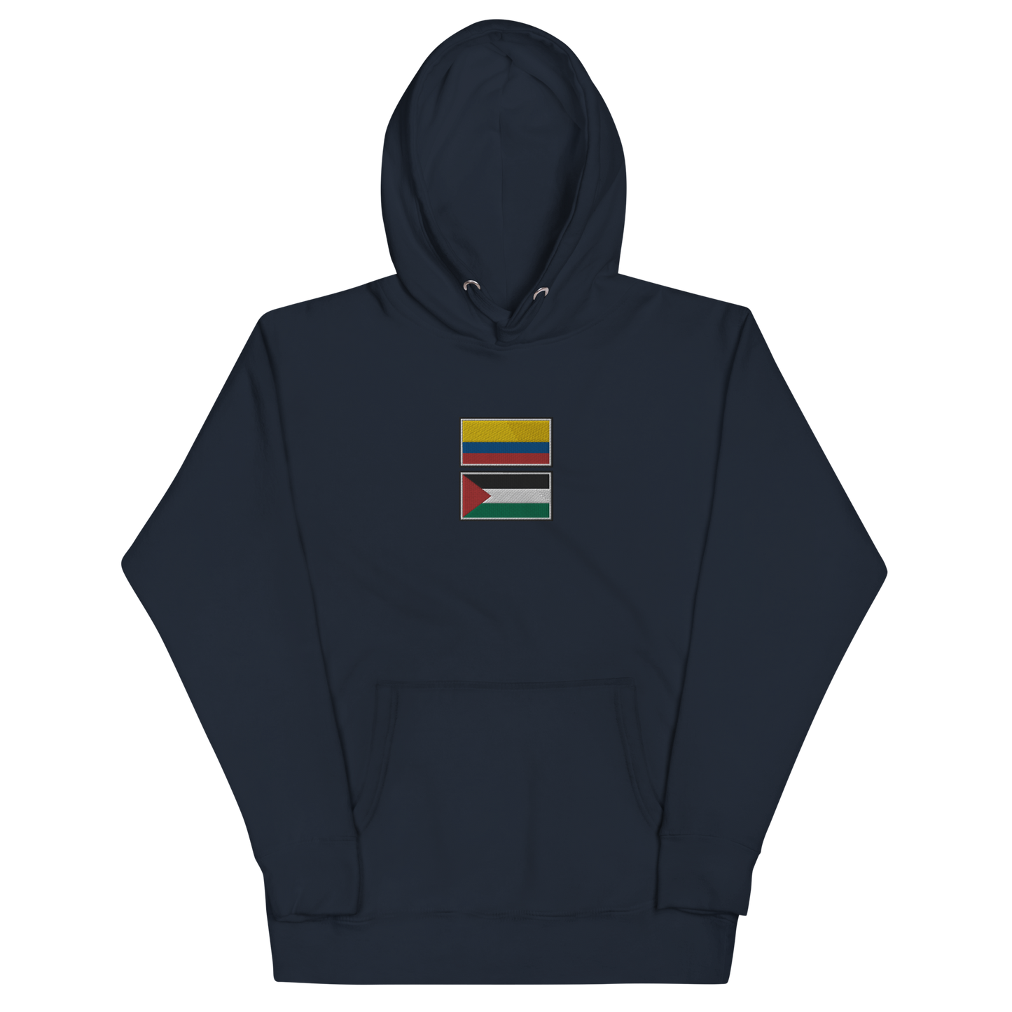 Colombia x Palestine Embroidered Unisex Hoodie