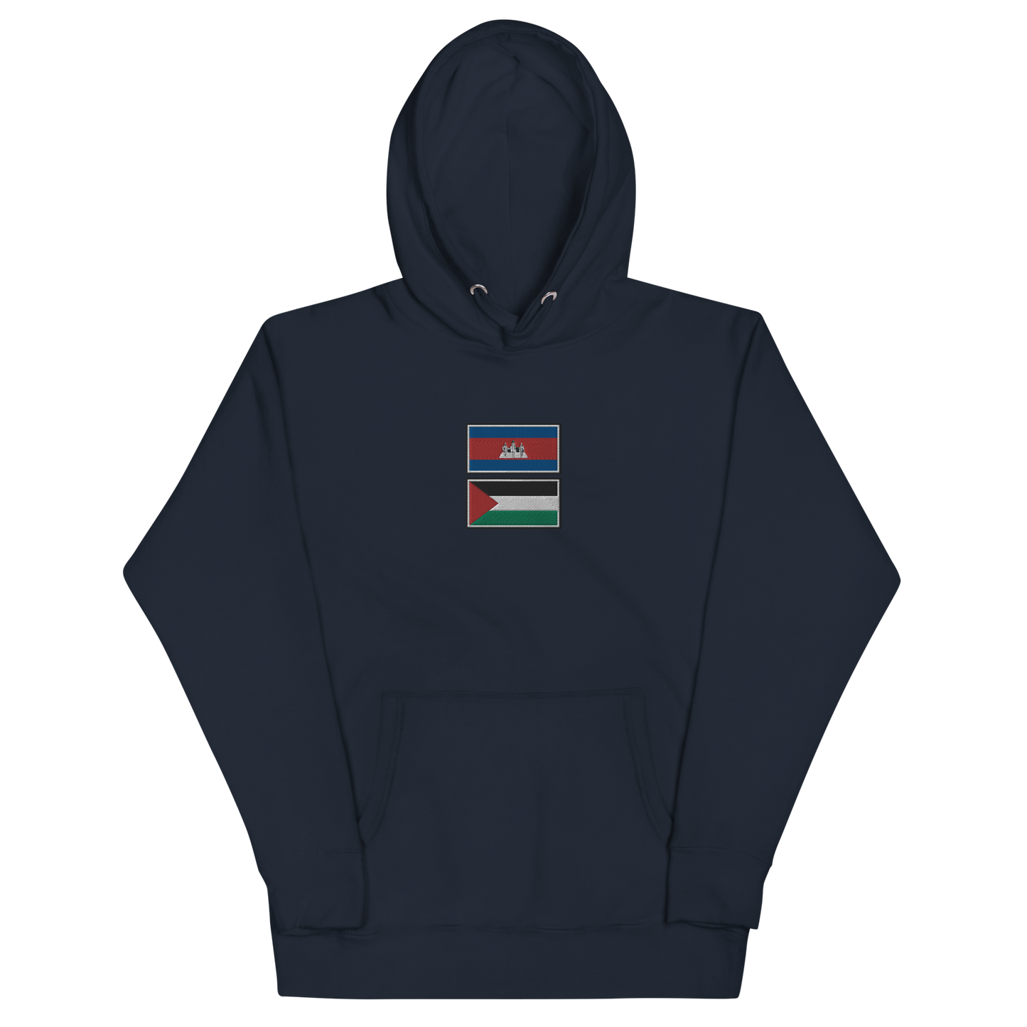 Cambodia x Palestine Embroidered Unisex Hoodie