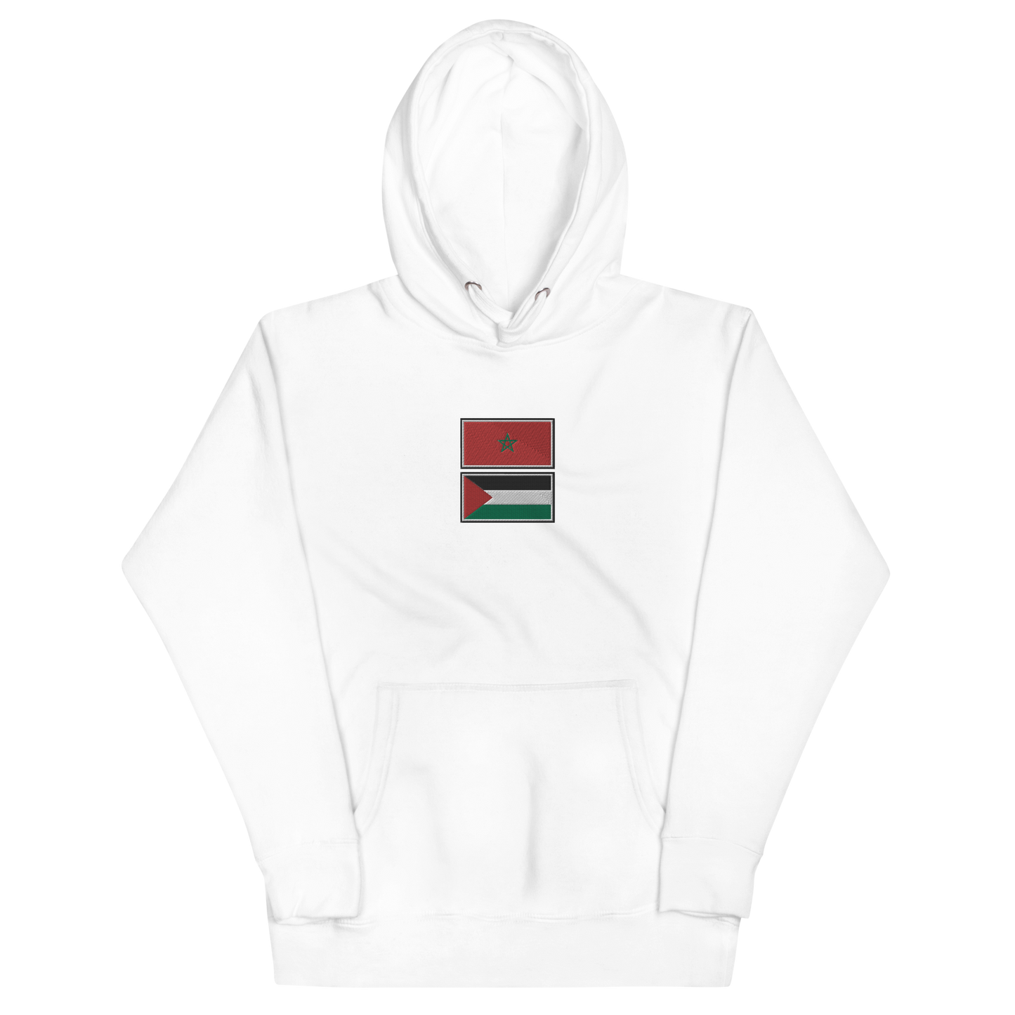 Morocco x Palestine Embroidered Unisex Hoodie