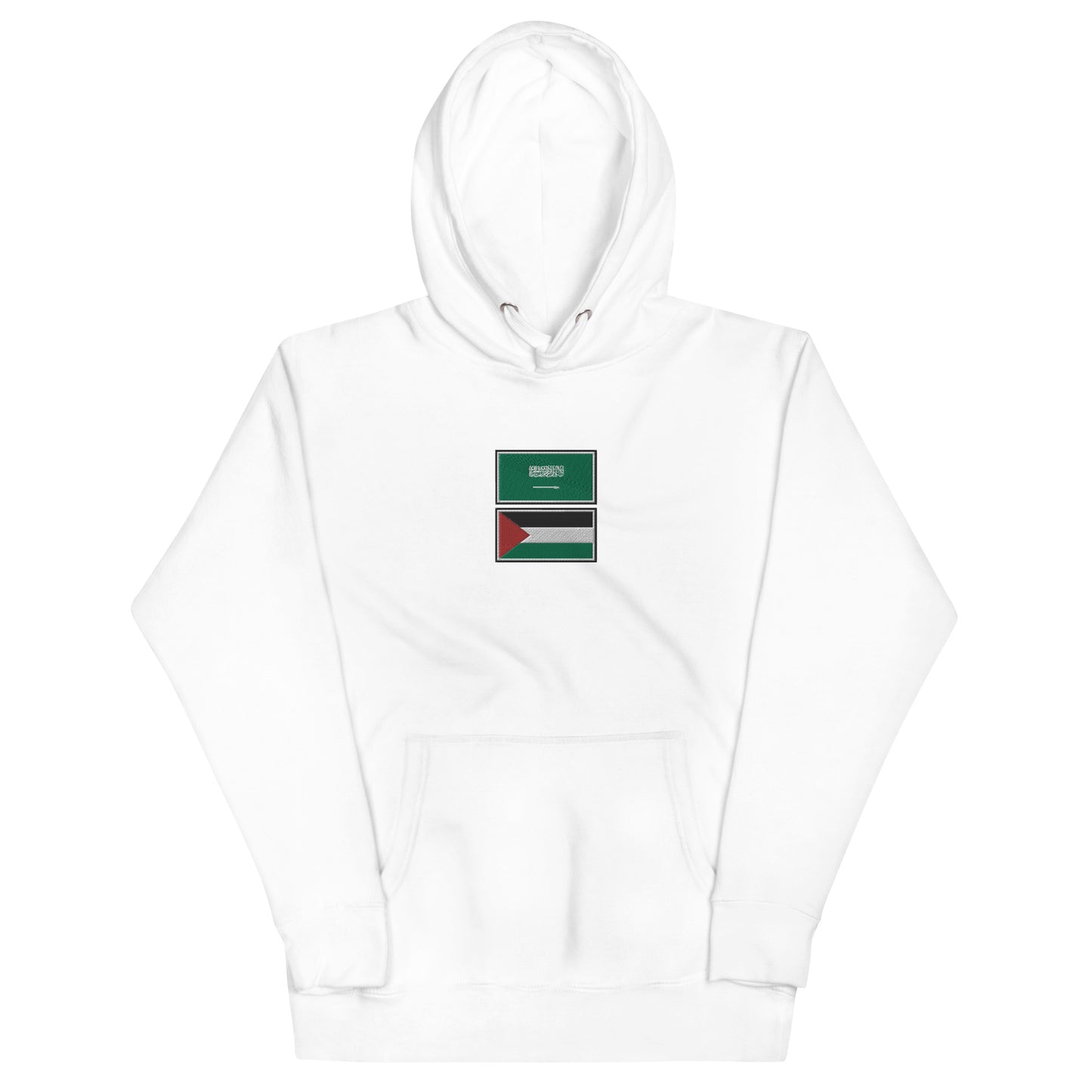 Saudi x Palestine Embroidered Unisex Hoodie