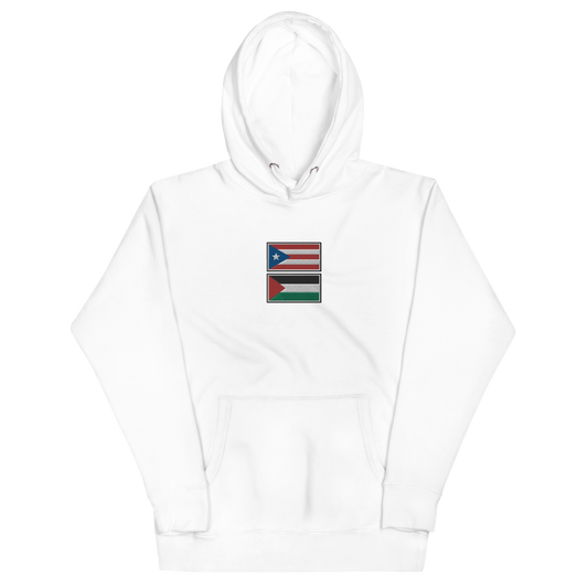 Puerto Rico x Palestine Embroidered Unisex Hoodie