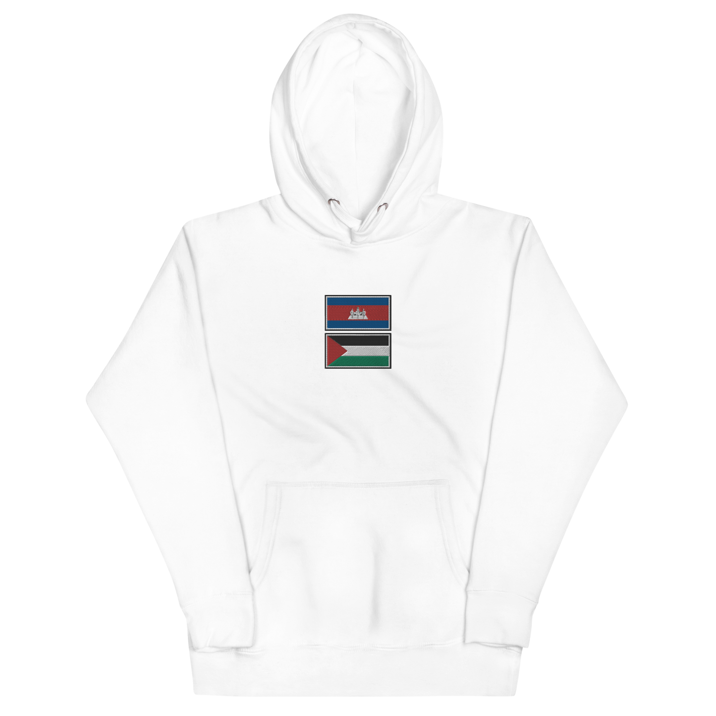 Cambodia x Palestine Embroidered Unisex Hoodie