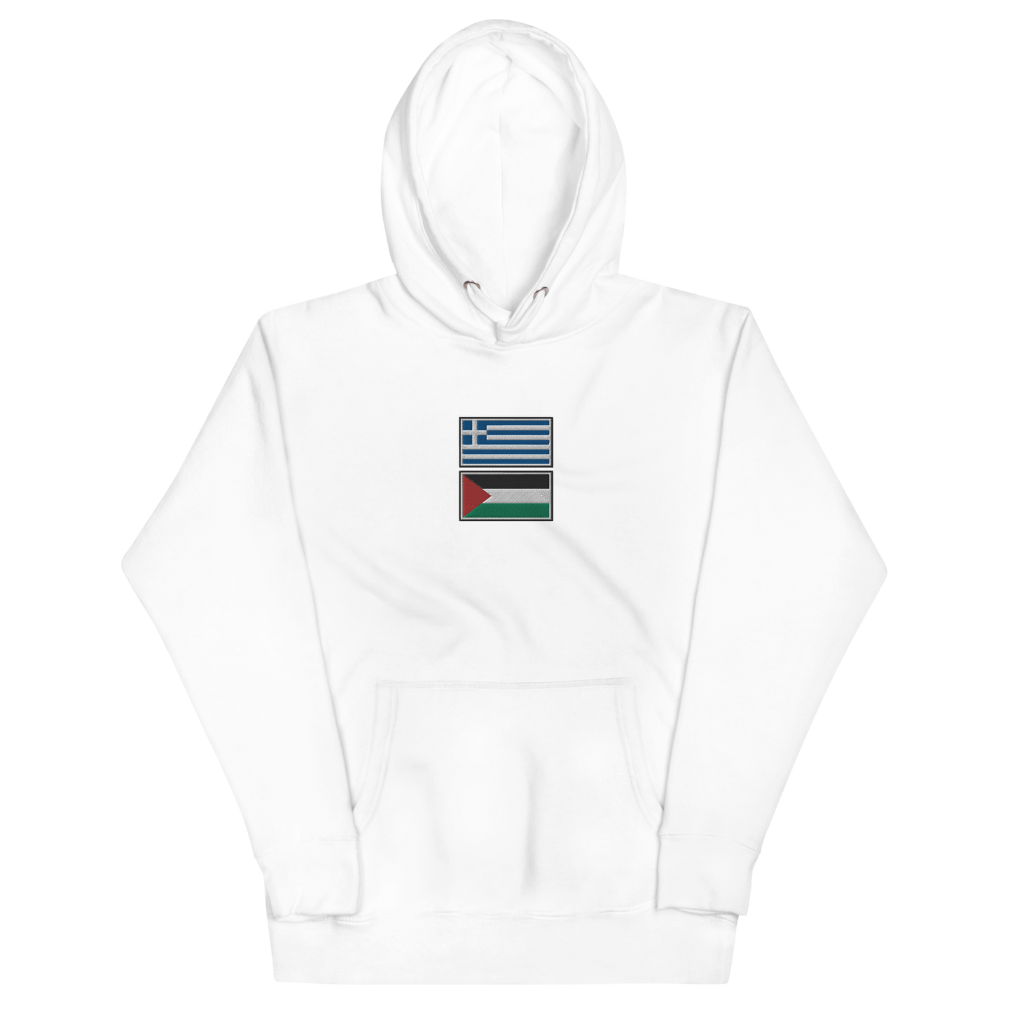 Greece x Palestine Embroidered Unisex Hoodie