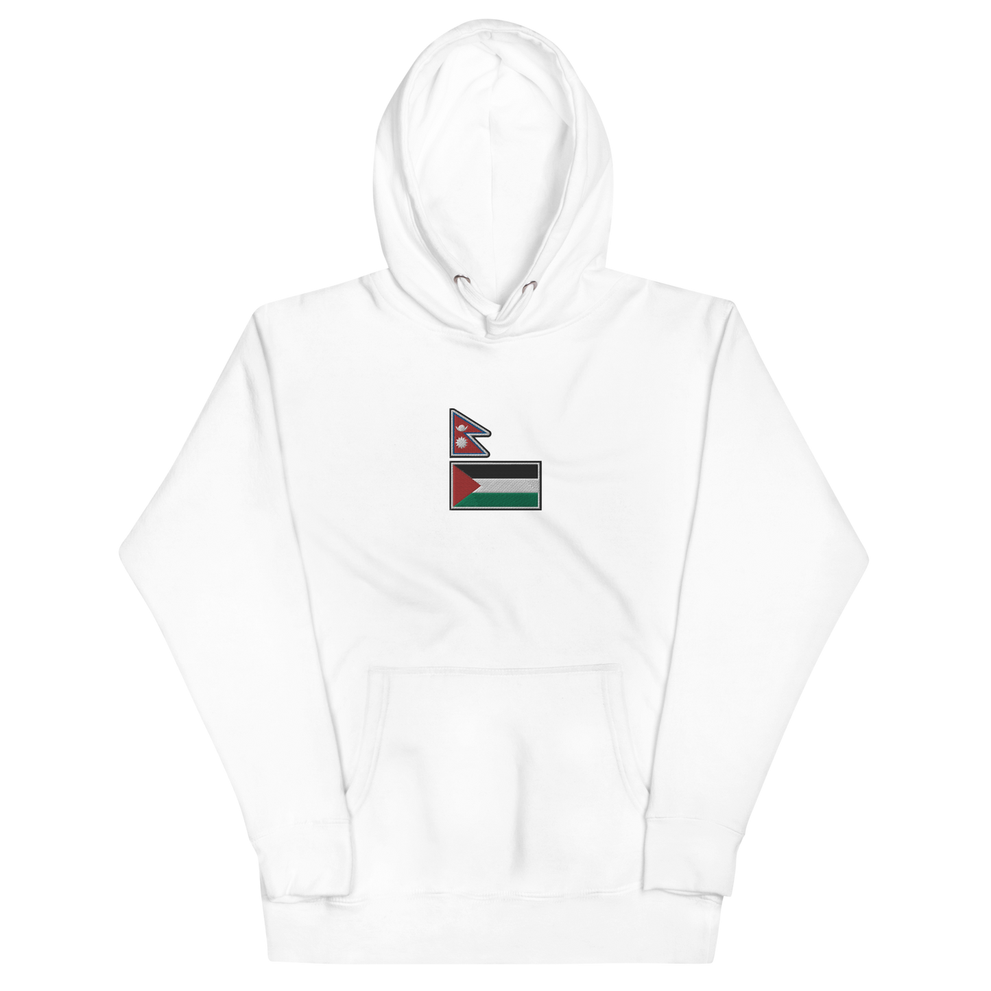 Nepal x Palestine Embroidered Unisex Hoodie