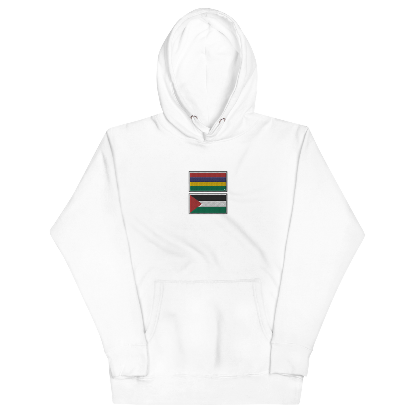 Mauritius x Palestine Embroidered Unisex Hoodie