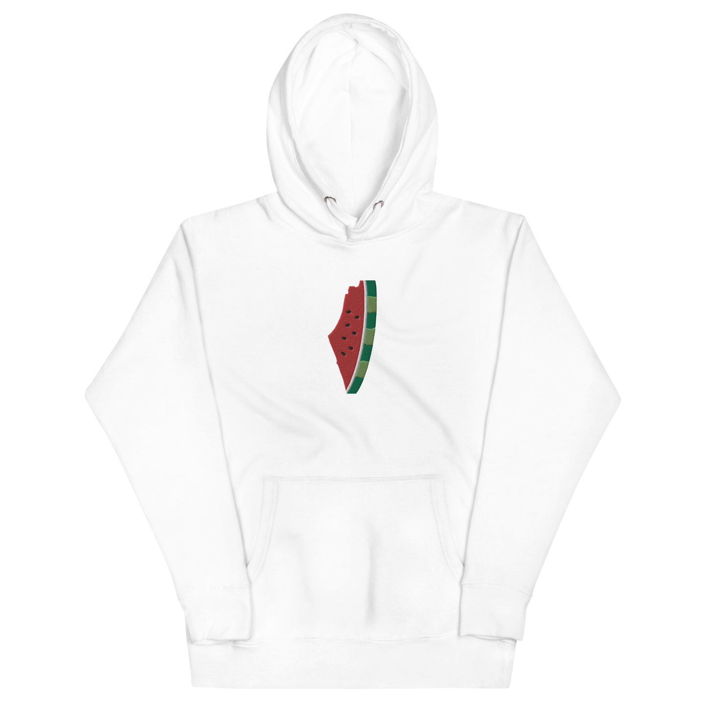 Palestine Watermelon Map Embroidered Unisex Hoodie