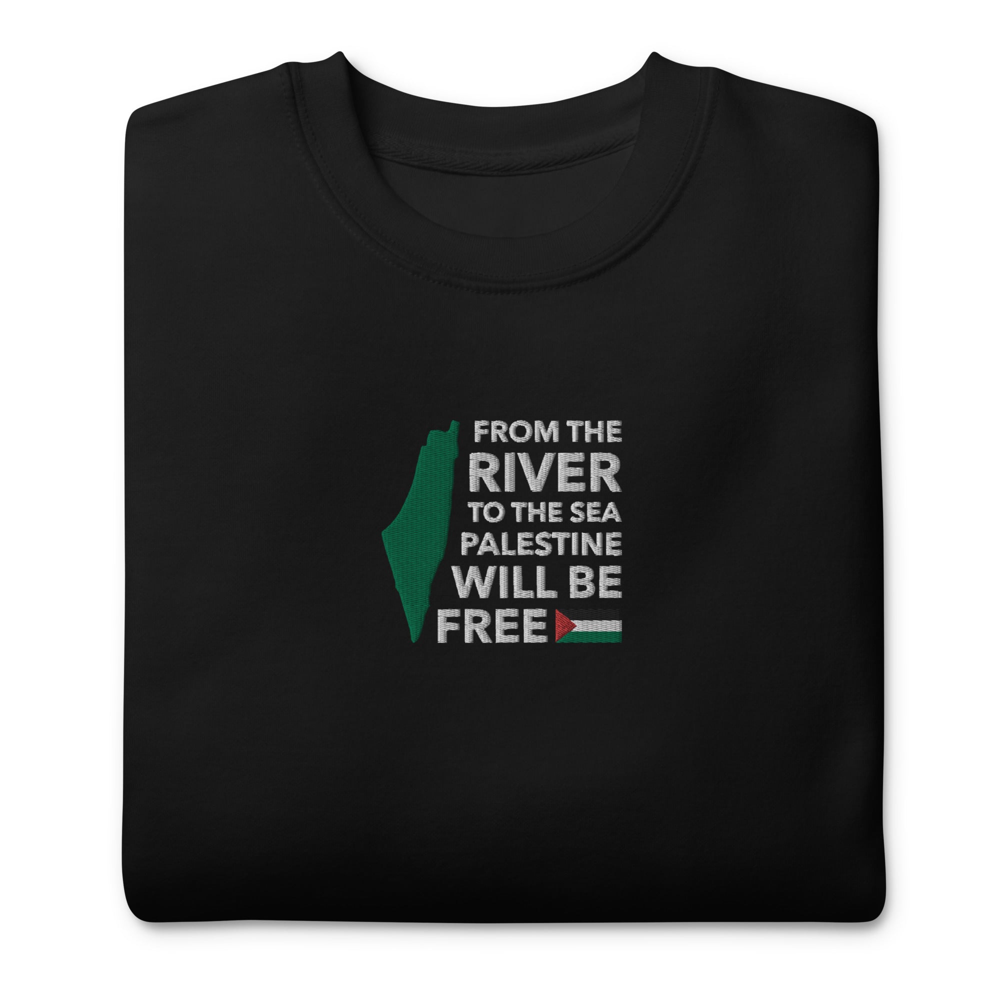 From the River to the Sea Palestine Embroidered Unisex Sweatshirt