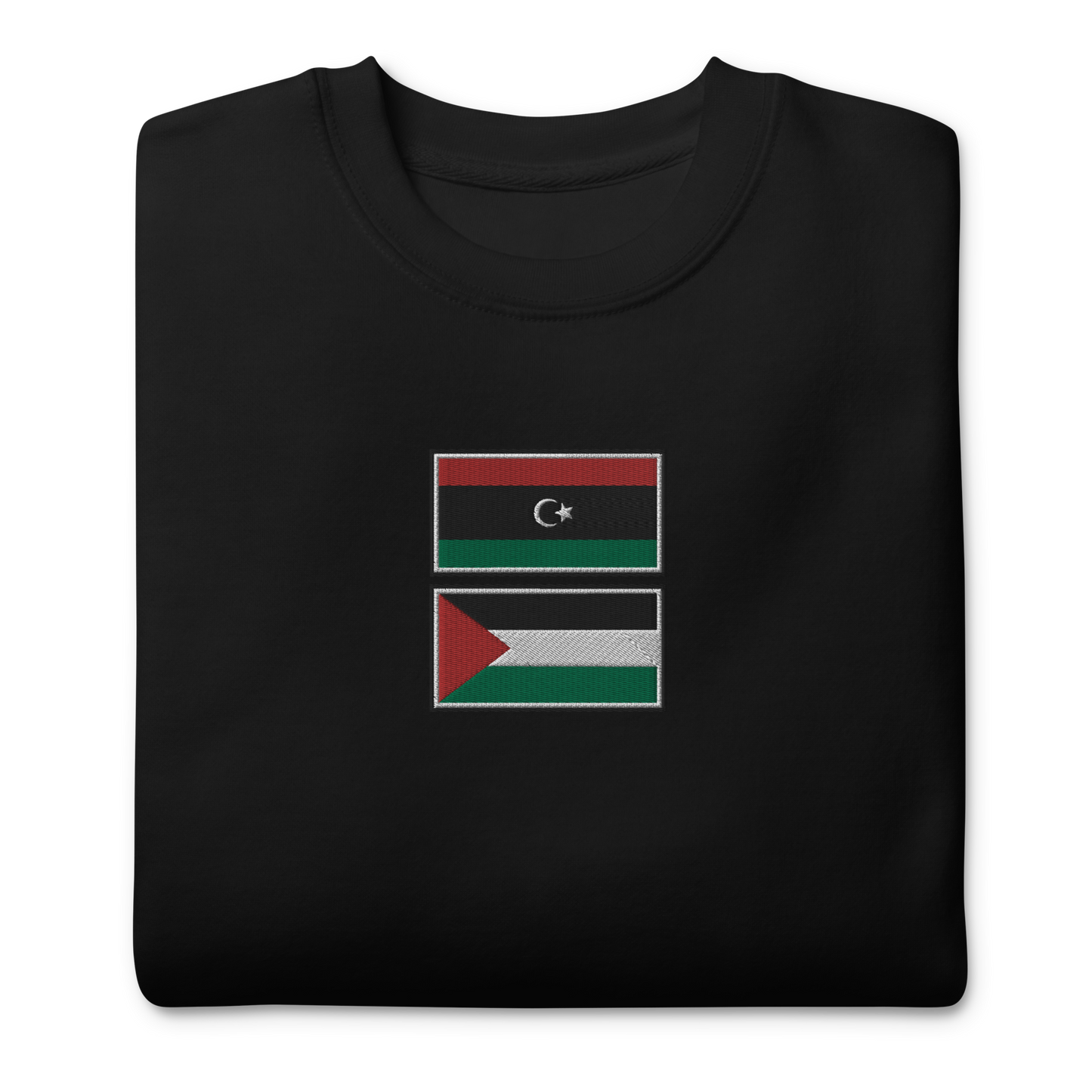 Libya x Palestine Embroidered Unisex Sweatshirt