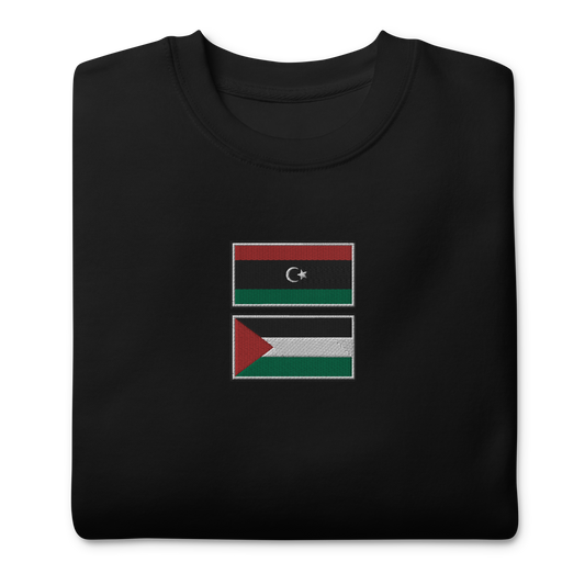 Libya x Palestine Embroidered Unisex Sweatshirt