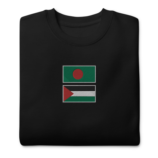 Bangladesh x Palestine Embroidered Unisex Sweatshirt