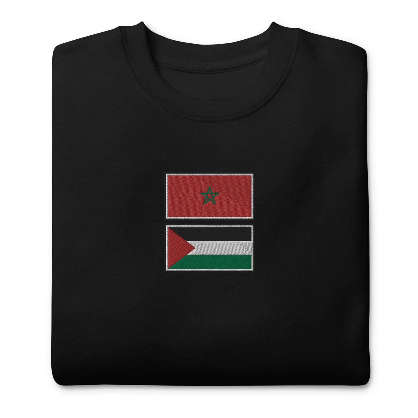 Morocco x Palestine Embroidered Unisex Sweatshirt