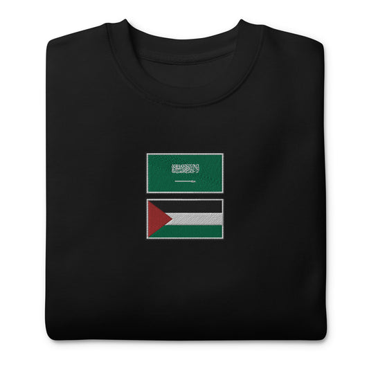 Saudi x Palestine Embroidered Unisex Sweatshirt