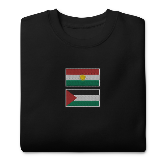 Kurdistan x Palestine Embroidered Unisex Sweatshirt