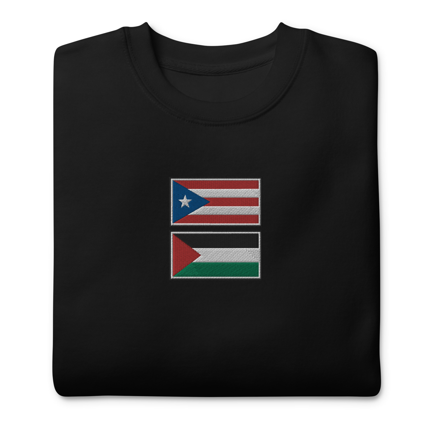 Puerto Rico x Palestine Embroidered Unisex Sweatshirt