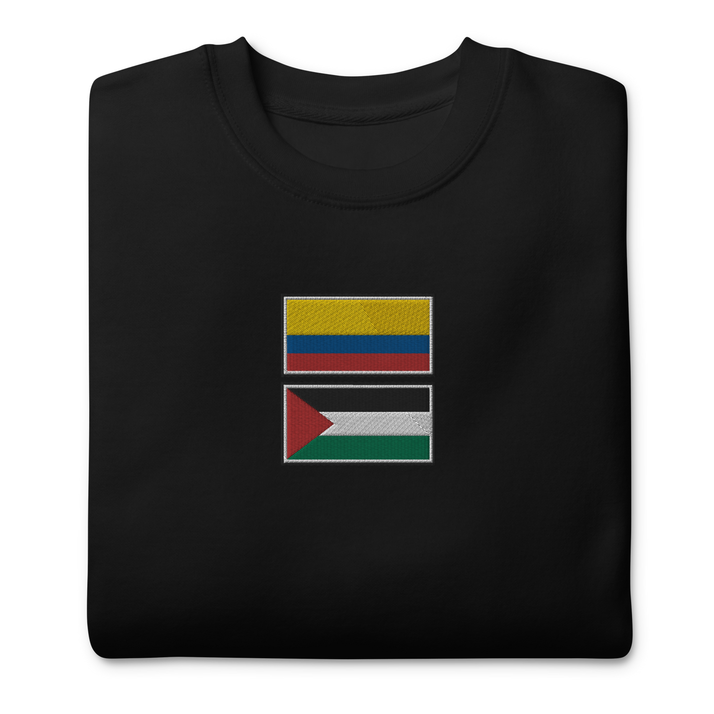 Colombia x Palestine Embroidered Unisex Sweatshirt