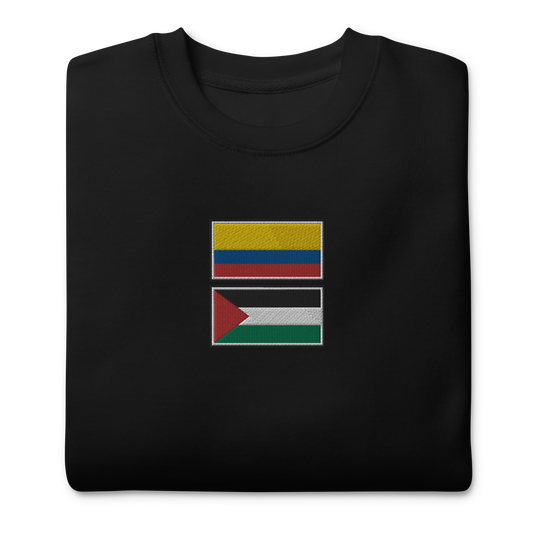 Colombia x Palestine Embroidered Unisex Sweatshirt