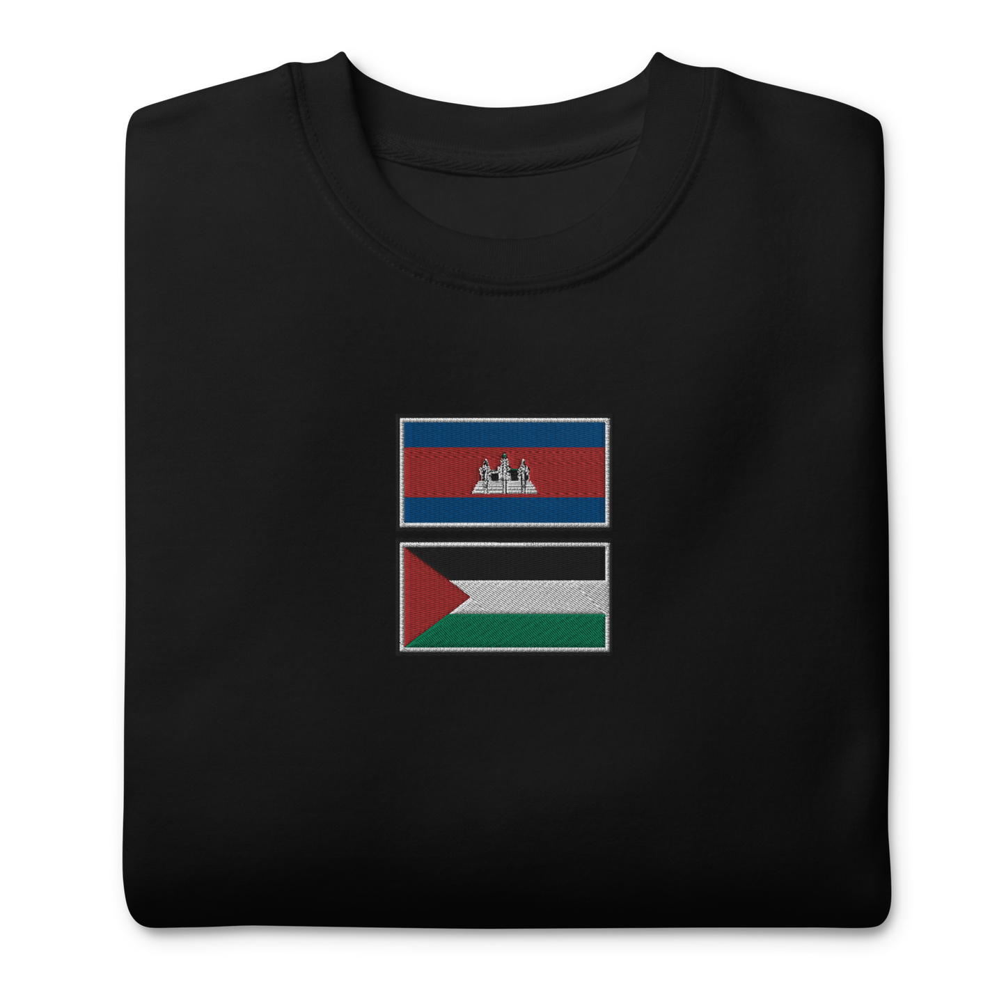 Cambodia x Palestine Embroidered Unisex Sweatshirt