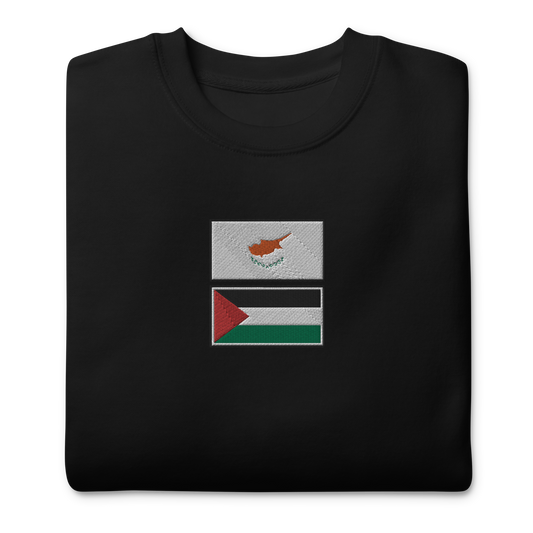 Cyprus x Palestine Embroidered Unisex Sweatshirt