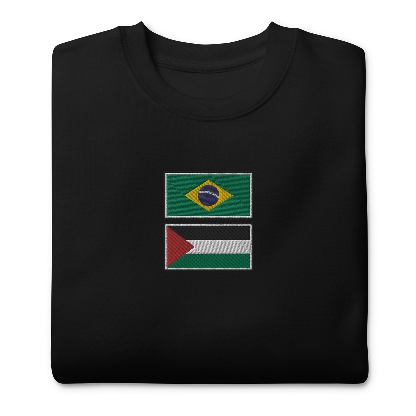 Brazil x Palestine Embroidered Unisex Sweatshirt